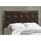 Monarch Specialties Bed, Full Size, Platform, Bedroom, Frame, Upholstered, Pu Leather Look, Wood Legs, Brown I 5922F - alternate 2